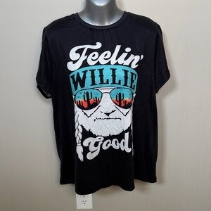 Feelin' Willie Good Black Graphic Short-Sleeve Tee